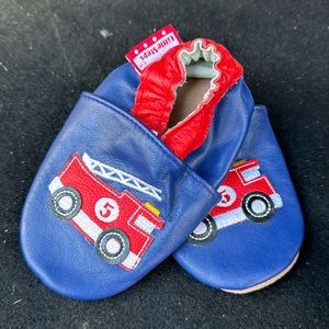 Little step fire truck moccasins